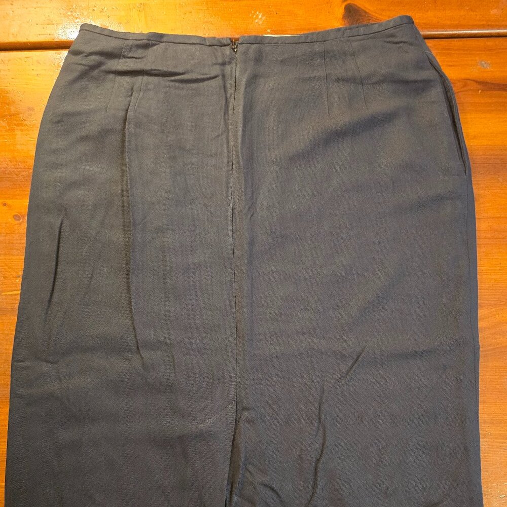Skirt Navy Rayon Pockets Lined Liz Claiborne Collection size 12 1990s - Picture 3 of 12